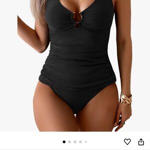 NWOT Stylish Black Tankini Swimsuit